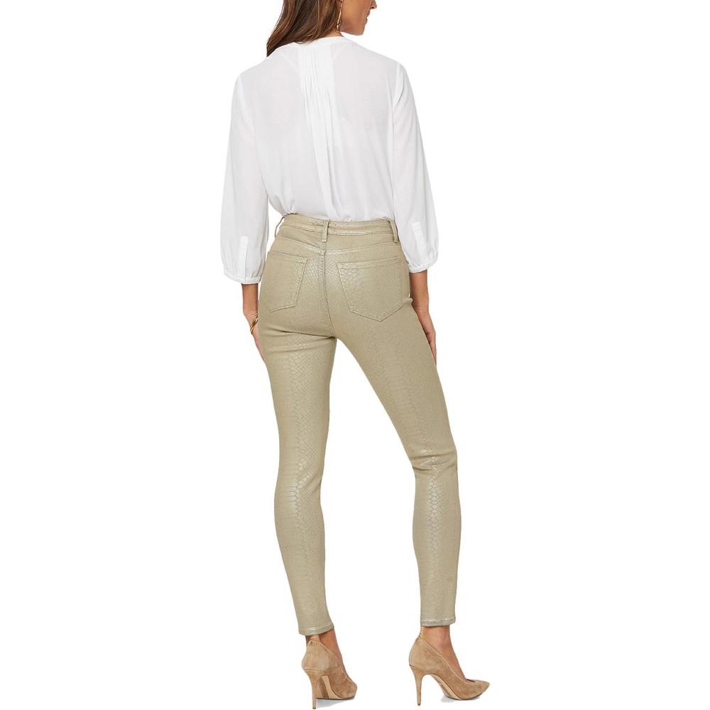 NYDJ Womens Gray Coated Snake Print Skinny Colored Skinny Jeans NWT - Picture 2 of 2